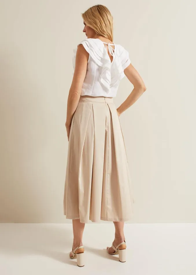 Phase Eight Skirts Trinity Pleated Skirt Stone 8211 Women