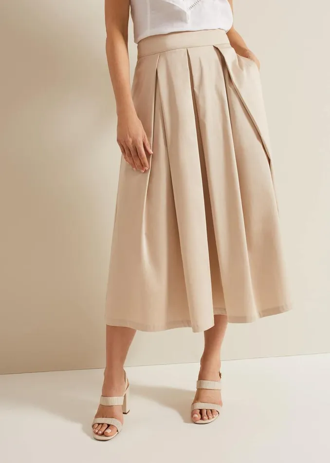 Phase Eight Skirts Trinity Pleated Skirt Stone 8211 Women
