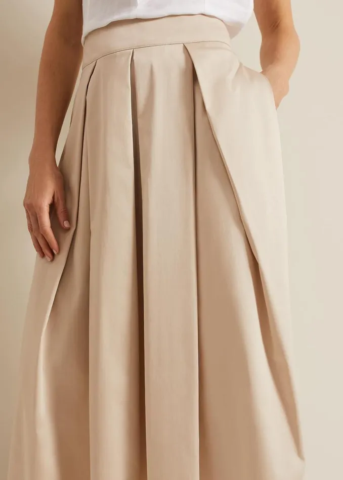 Phase Eight Skirts Trinity Pleated Skirt Stone 8211 Women