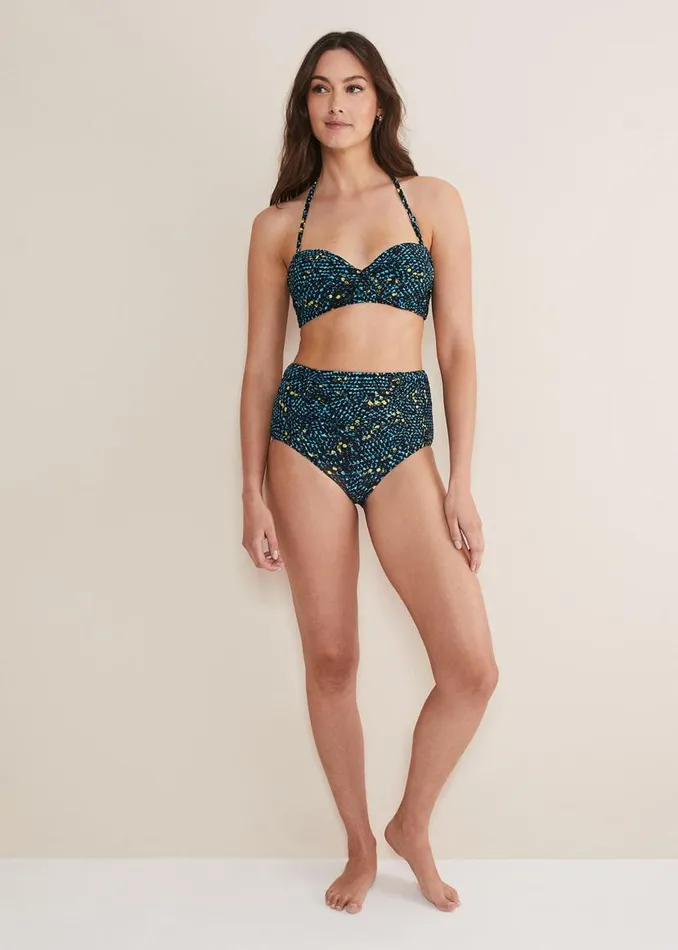 Phase Eight Swimwear Animal Bikini Bottom Blue Multi 8211 Women