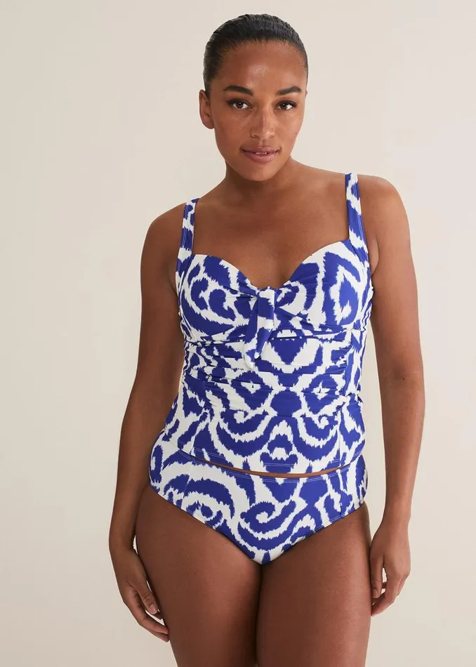 Phase Eight Swimwear Ikat Tankini Top Blueivory 8211 Women