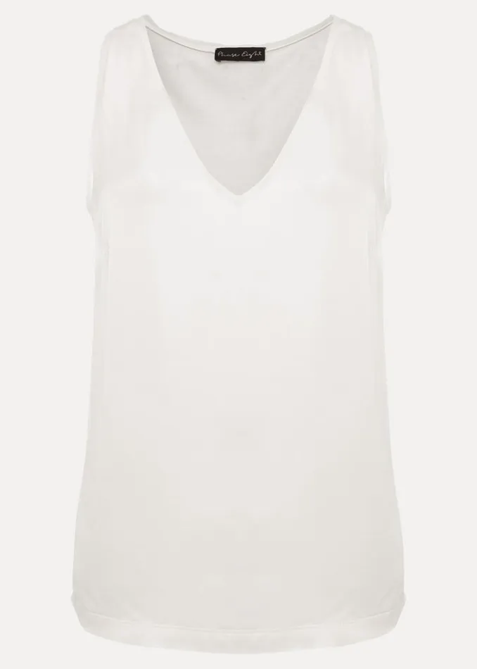 Phase Eight Tops and TShirts Bellamy Satin Sleeveless Top Oyster 8211 Women