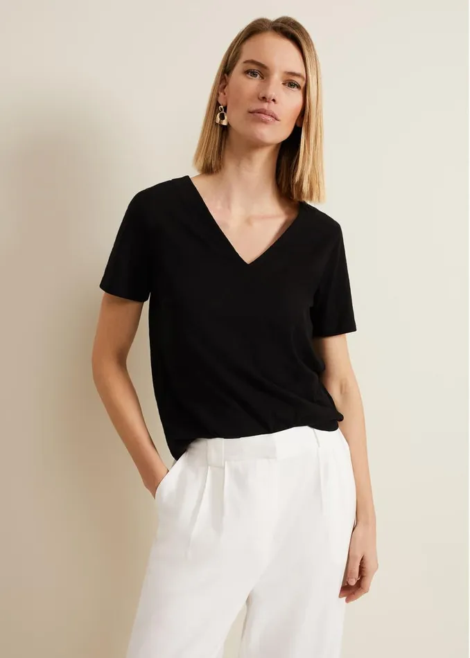 Phase Eight Tops and TShirts Elspeth V Neck Top Black 8211 Women