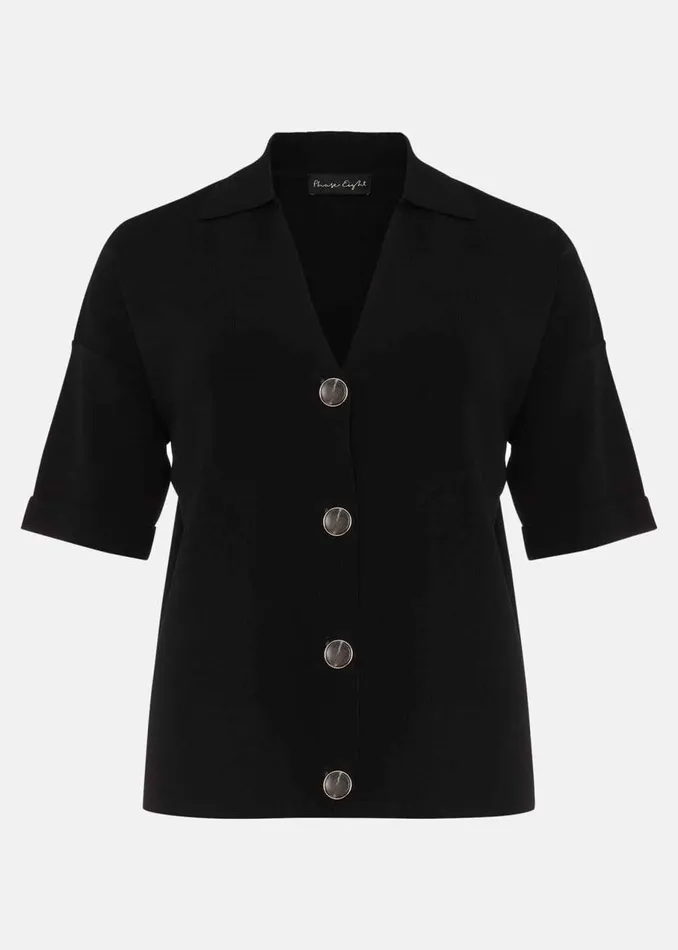 Phase Eight Tops and TShirts Mae Button Down Knit Black 8211 Women
