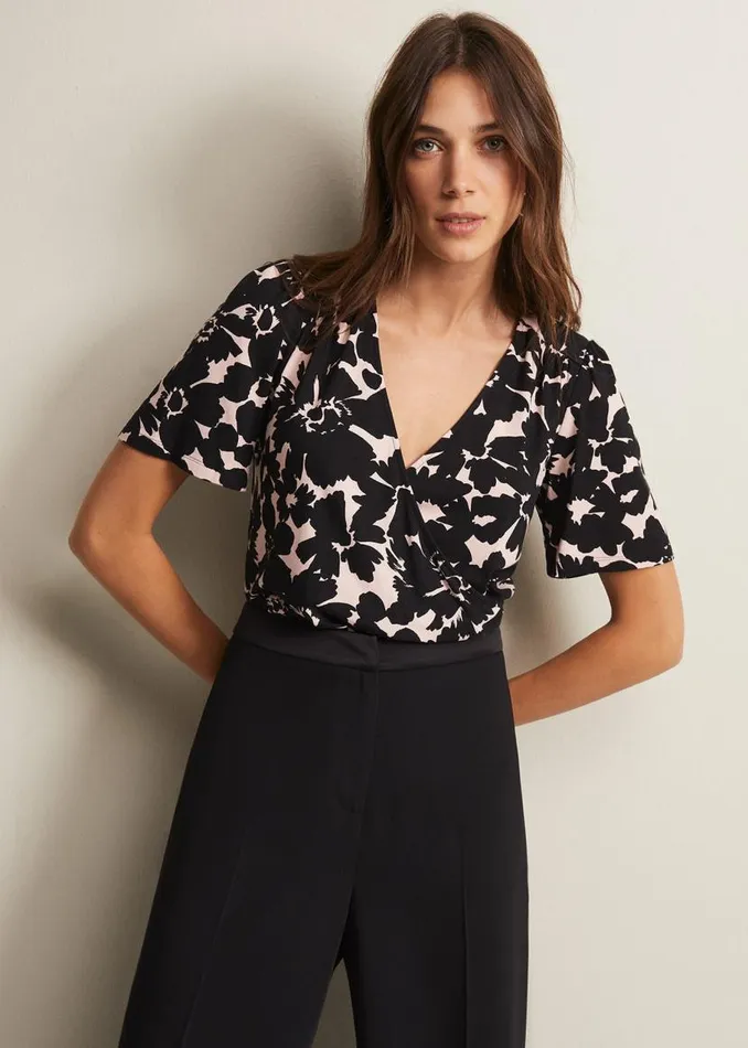 Phase Eight Tops and TShirts Raelora Floral Wrap Top Multicoloured 8211 Women