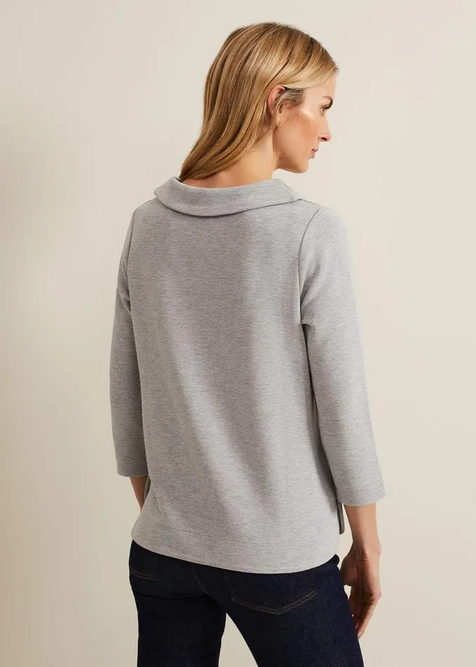 Phase Eight Tops and TShirts Remy Textured Cowl Neck Top Grey 8211 Women
