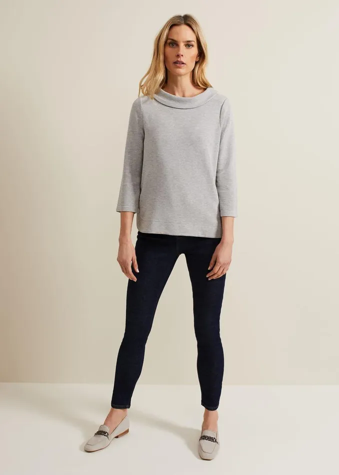 Phase Eight Tops and TShirts Remy Textured Cowl Neck Top Grey 8211 Women