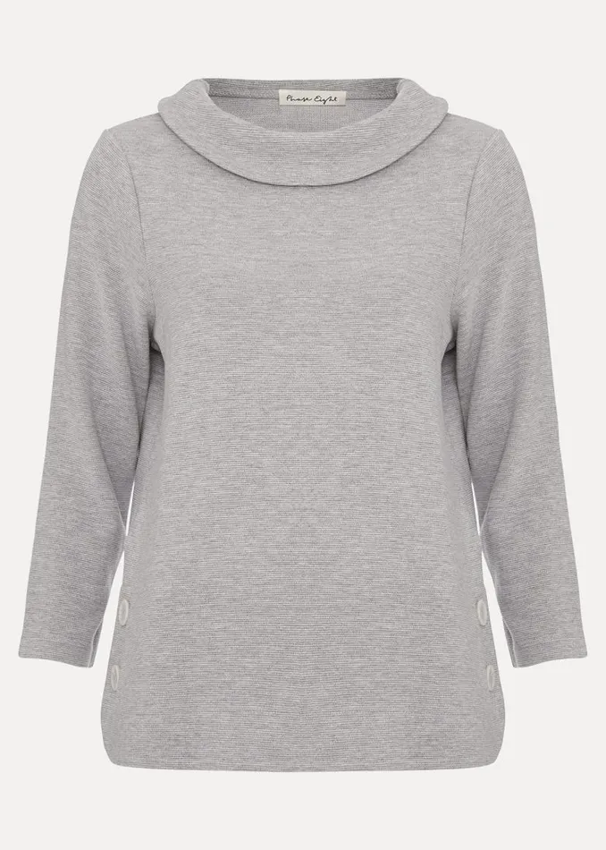 Phase Eight Tops and TShirts Remy Textured Cowl Neck Top Grey 8211 Women