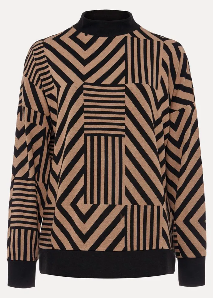 Phase Eight Tops and TShirts Renatta Patched Geo Jacquard Top Camelblack 8211 Women Phase Eight Tops and TShirts Renatta Patched Geo Jacquard Top Camelblack 8211 Women