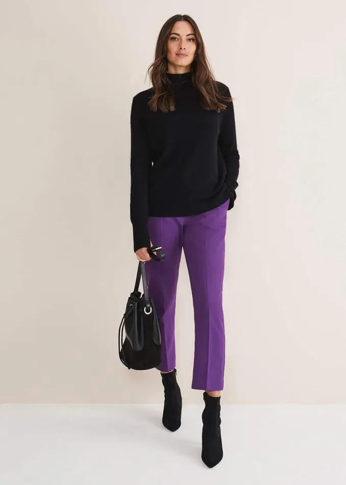 Phase Eight Trousers Julianna Cropped Straight Leg Trousers Purple 8211 Women