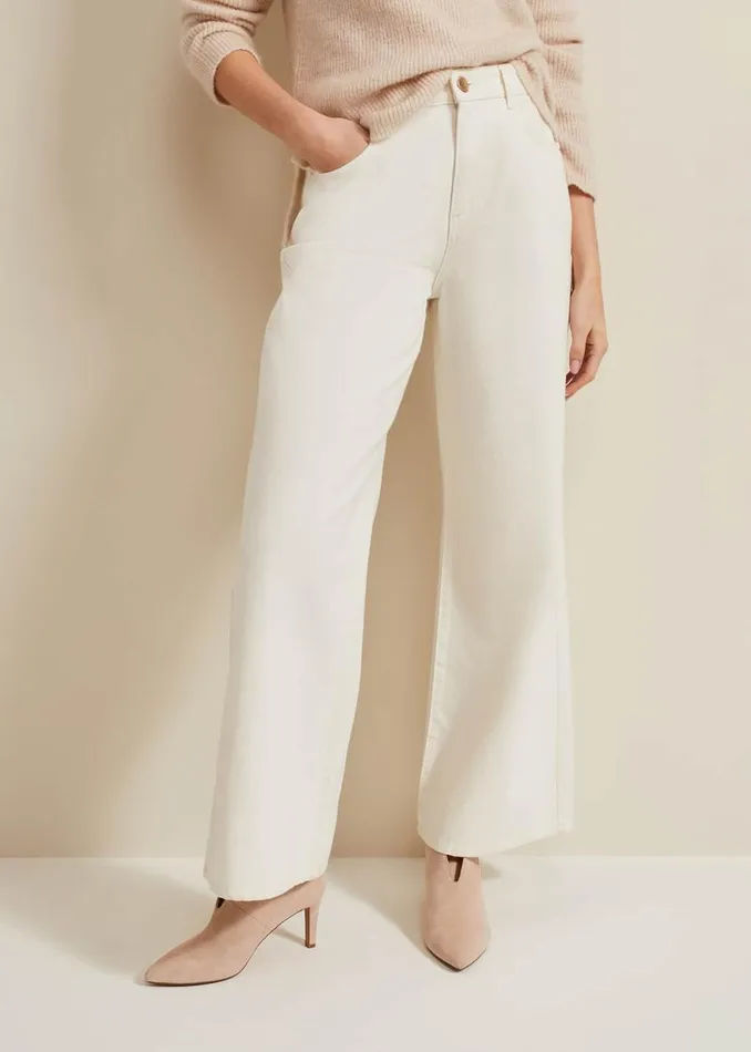 Phase Eight Trousers Lorelei Ecru Wide Leg Jean Natural 8211 Women