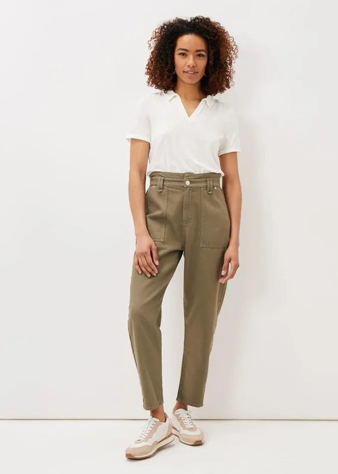 Phase Eight Trousers Nadina Paper Bag Waist Jeans Khaki 8211 Women