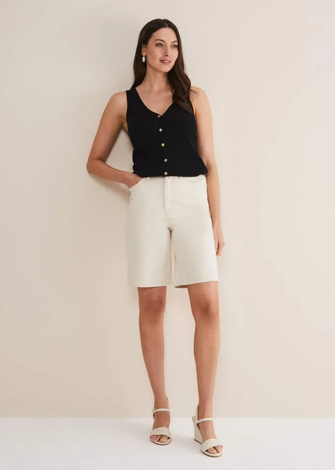 Phase Eight Trousers Telissa Denim Bermuda Shorts Neutral 8211 Women