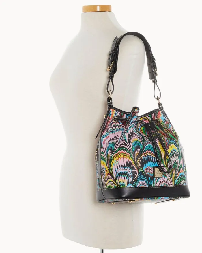 Plumes Drawstring Black Women Dooney and Bourke Shoulder Bags Plumes Drawstring Black Women Dooney and Bourke Shoulder Bags