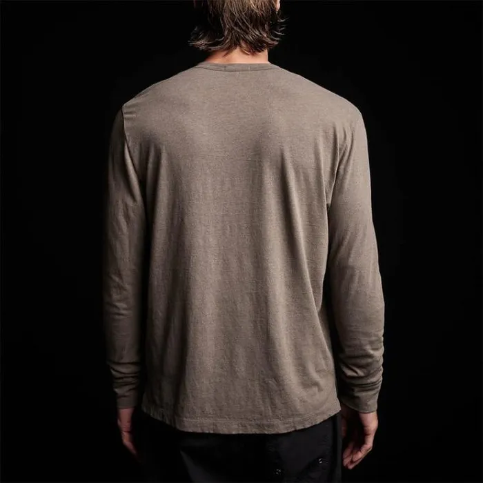 PolosNovelty Tops Men James Perse Soft Slub Jersey Long Sleeve Henley River Rock
