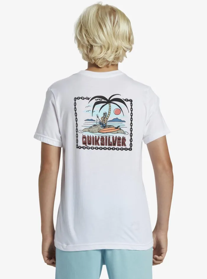 Quiksilver 816 Marooned TShirt White Boys Tees Quiksilver 816 Marooned TShirt White Boys Tees