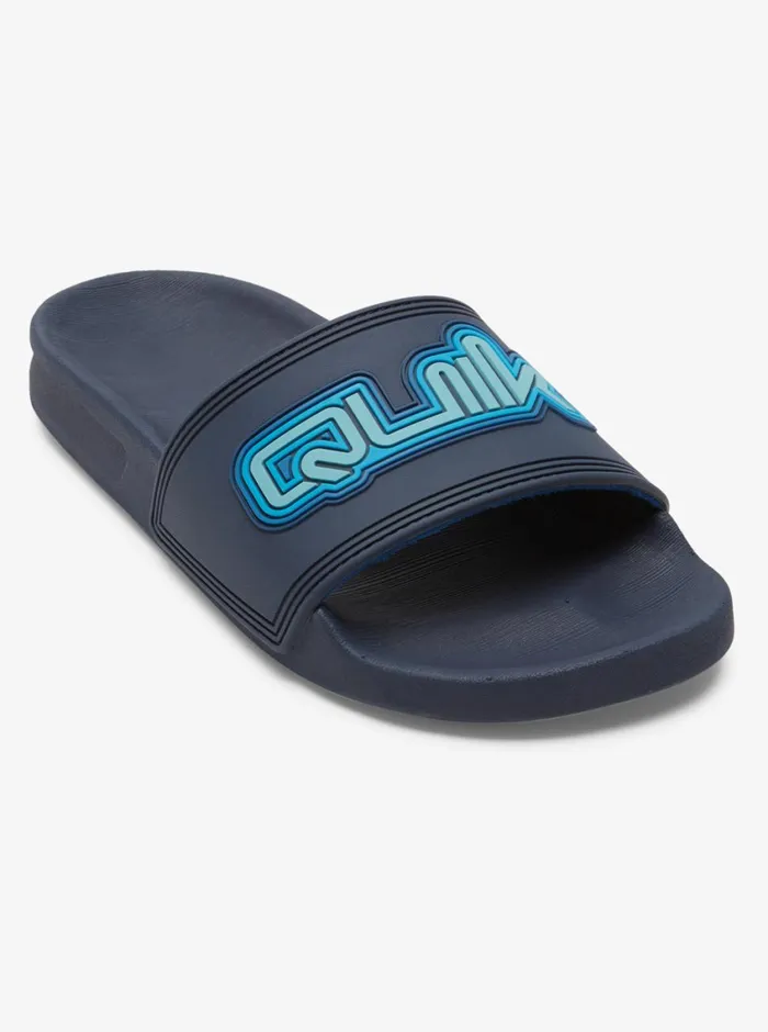 Quiksilver 816 Rivi Wordmark Slide II Sandals Blue 1 Boys Sandals