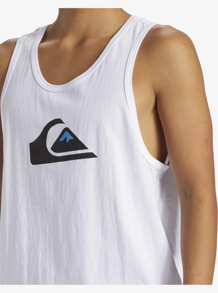 Quiksilver Comp Logo Tank Top White Mens Tees Quiksilver Comp Logo Tank Top White Mens Tees