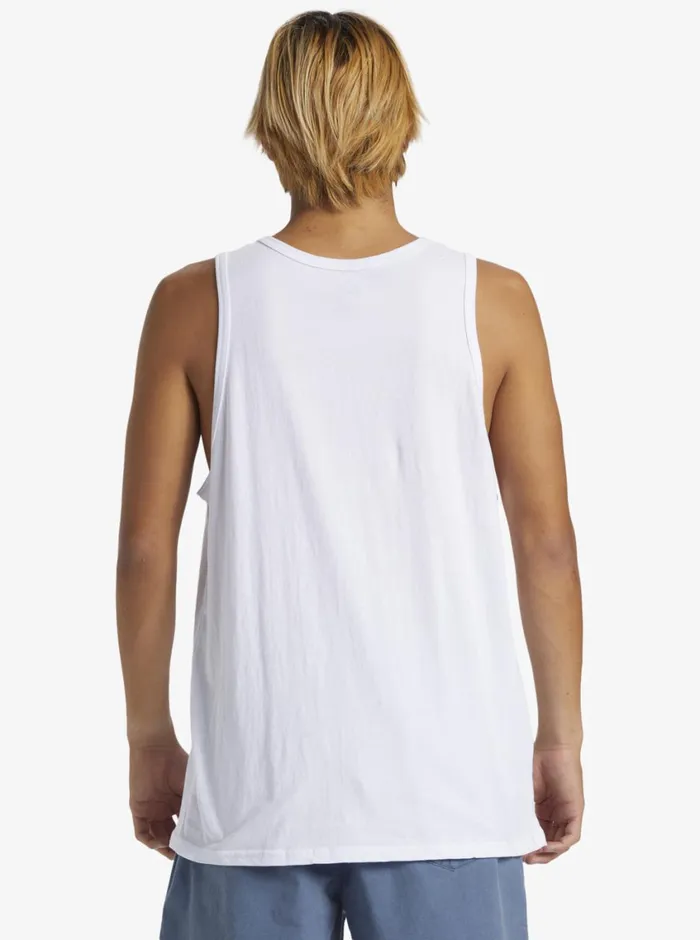 Quiksilver Comp Logo Tank Top White Mens Tees Quiksilver Comp Logo Tank Top White Mens Tees
