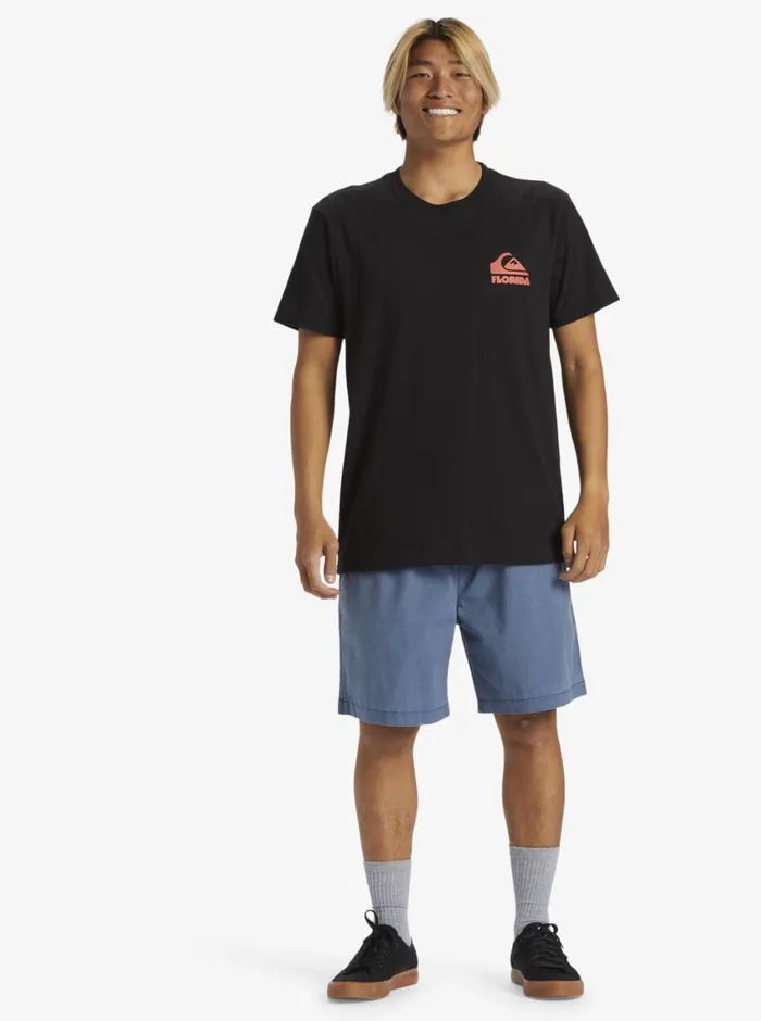 Quiksilver Florida Quik Flag TShirt Black Mens Tees Quiksilver Florida Quik Flag TShirt Black Mens Tees