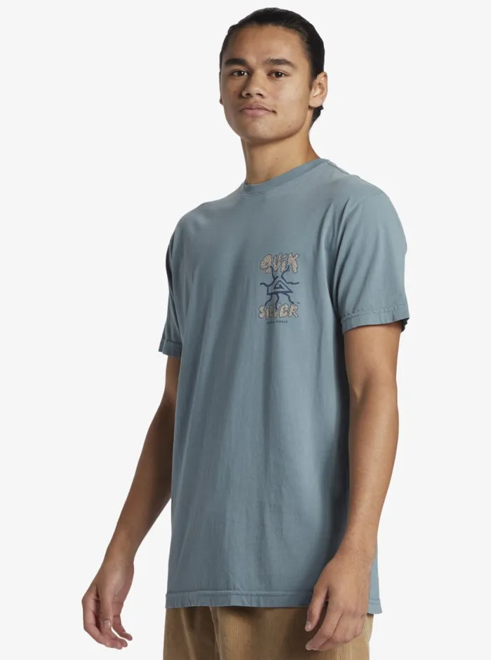 Quiksilver Global Force TShirt Aegean Blue Mens Tees Quiksilver Global Force TShirt Aegean Blue Mens Tees