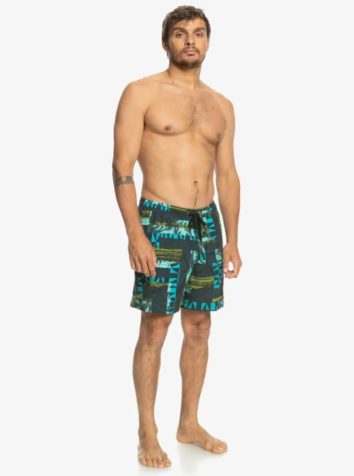 Quiksilver Gregg Kaplan OG Arch Blank Canvas Vl 17034 Volleys Black Mens Elastic Waist Quiksilver Gregg Kaplan OG Arch Blank Canvas Vl 17034 Volleys Black Mens Elastic Waist