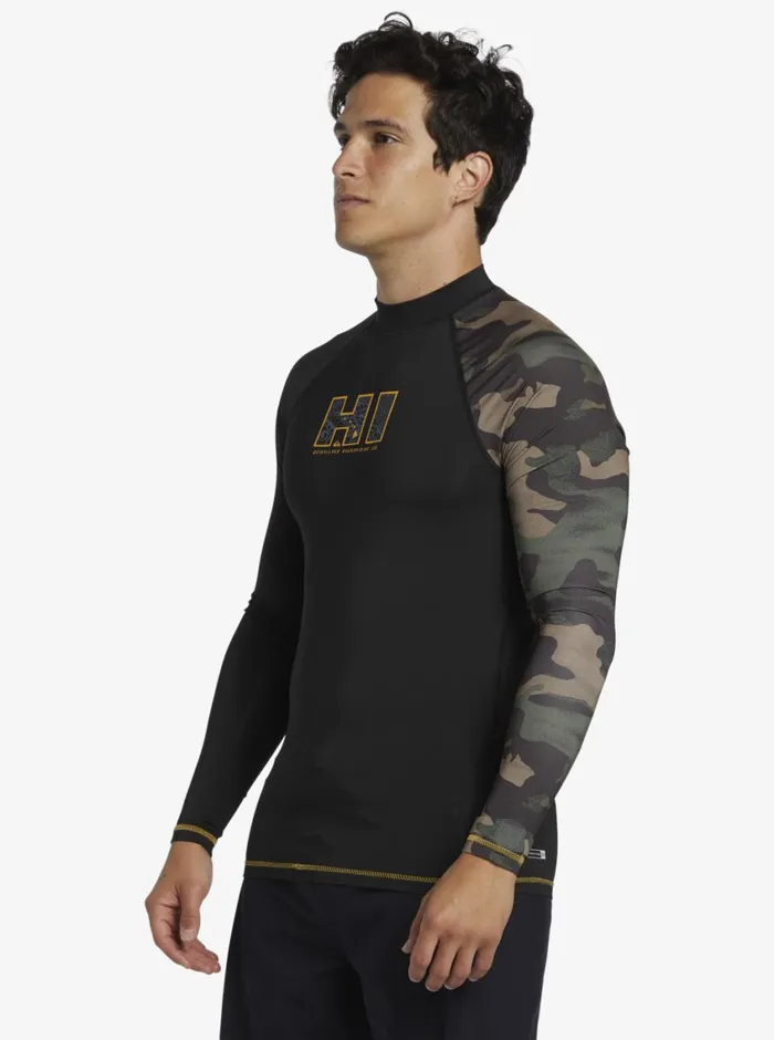 Quiksilver Hi Island Rush Long Sleeve UPF 50 Rashguard Black Mens Rashguards Quiksilver Hi Island Rush Long Sleeve UPF 50 Rashguard Black Mens Rashguards