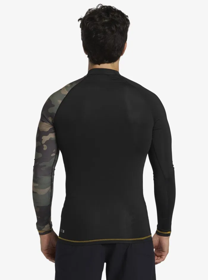 Quiksilver Hi Island Rush Long Sleeve UPF 50 Rashguard Black Mens Rashguards Quiksilver Hi Island Rush Long Sleeve UPF 50 Rashguard Black Mens Rashguards