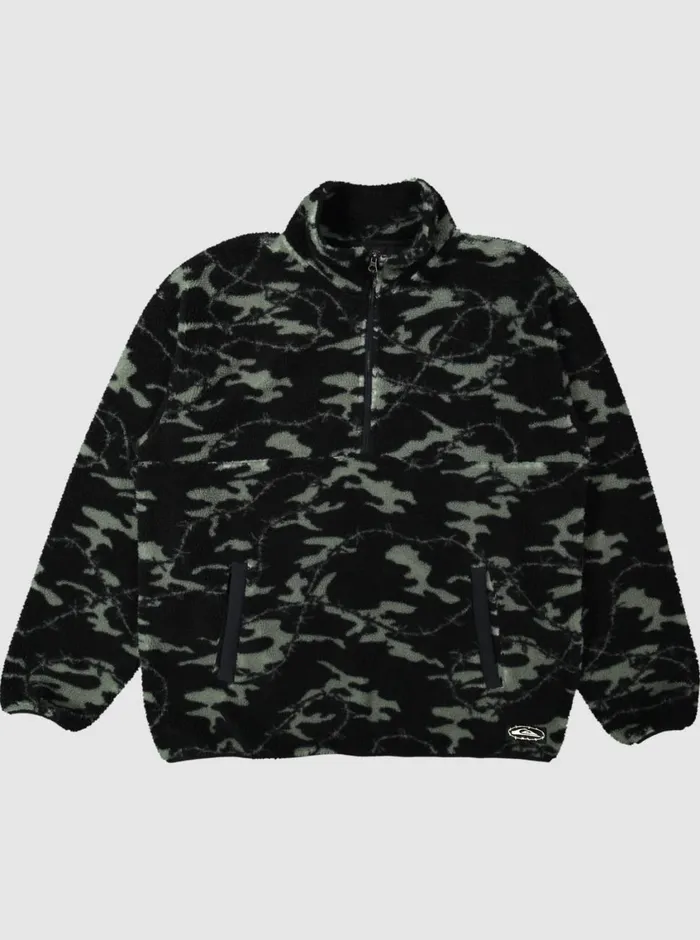 Quiksilver Mikey Zip Sherpa HalfZip Fleece Black Mongrel Mens Sweatshirts and Hoodies Quiksilver Mikey Zip Sherpa HalfZip Fleece Black Mongrel Mens Sweatshirts and Hoodies