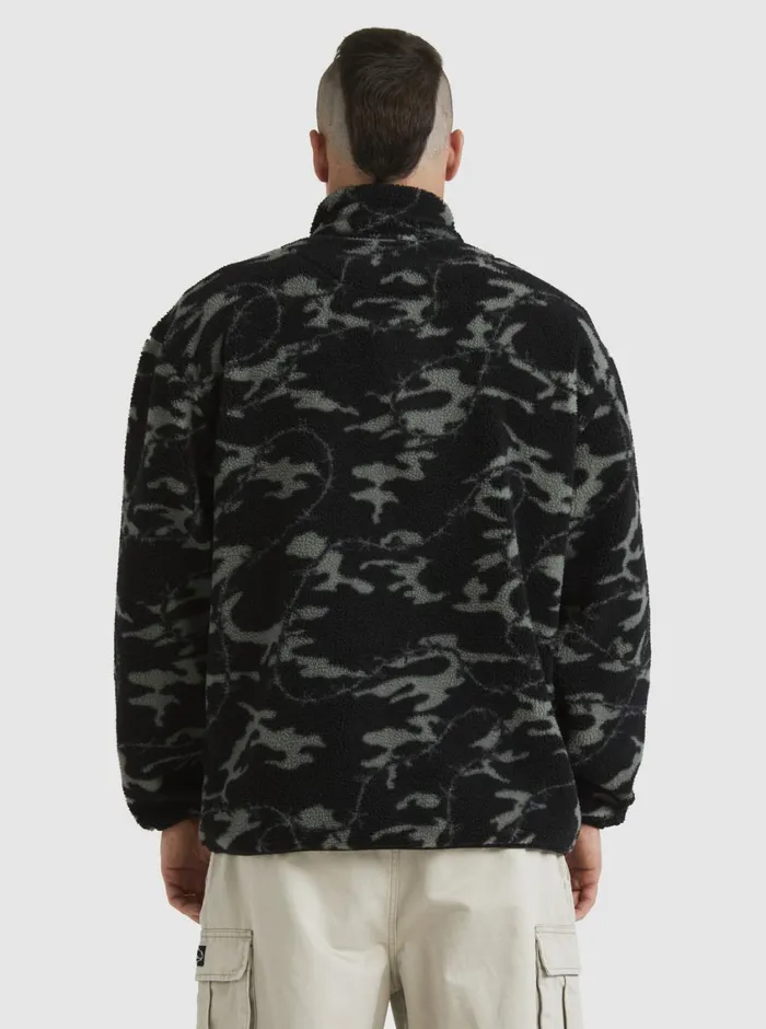 Quiksilver Mikey Zip Sherpa HalfZip Fleece Black Mongrel Mens Sweatshirts and Hoodies Quiksilver Mikey Zip Sherpa HalfZip Fleece Black Mongrel Mens Sweatshirts and Hoodies
