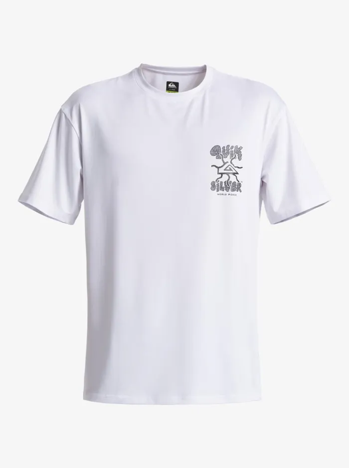 Quiksilver Mix Session UPF 50 Short Sleeve Surf Tee Off White Mens Rashguards