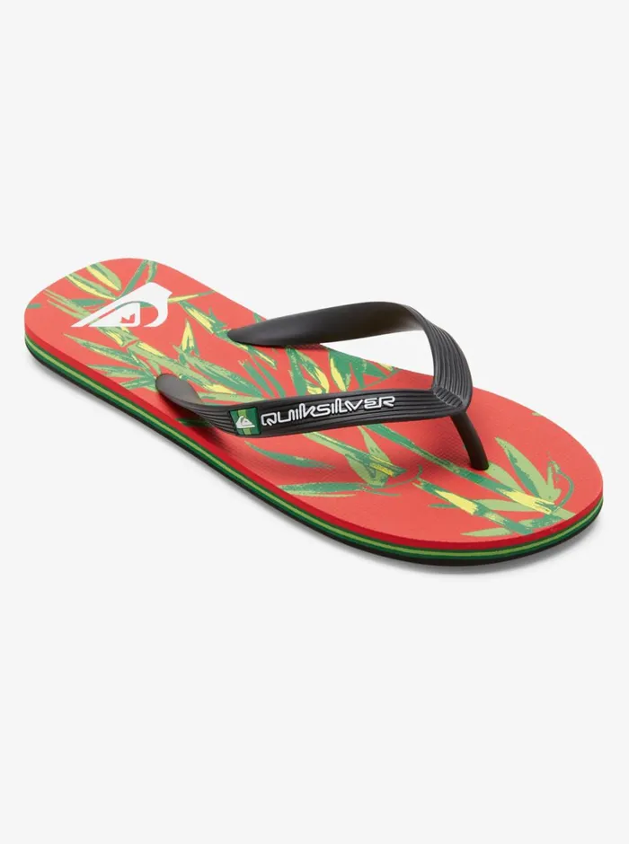 Quiksilver Molokai Art II Sandals Blackredblack Mens Sandals