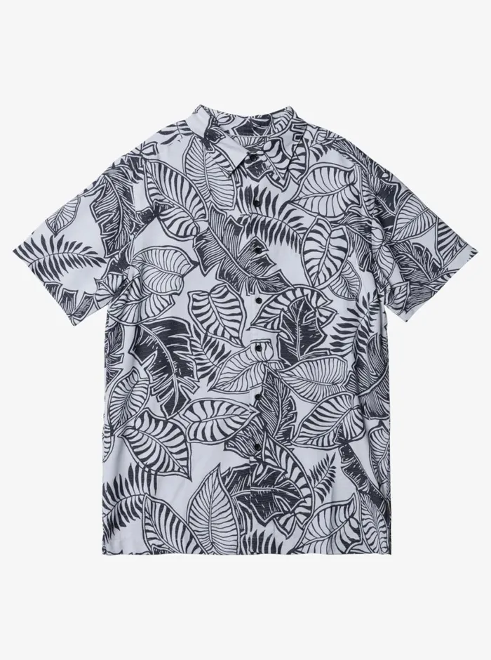 Quiksilver Siesta Short Sleeve Shirt Black Wht MensWaterman Shirts and Polos