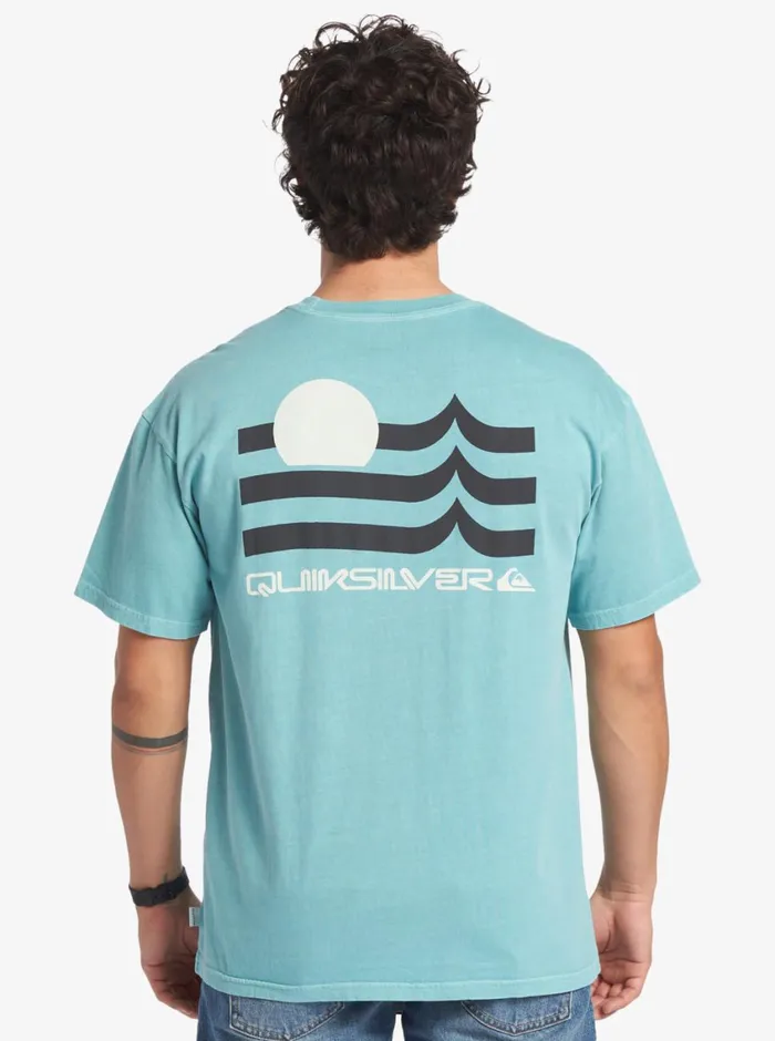 Quiksilver Tipping Sunsets TShirt Reef Waters Mens Tees Quiksilver Tipping Sunsets TShirt Reef Waters Mens Tees
