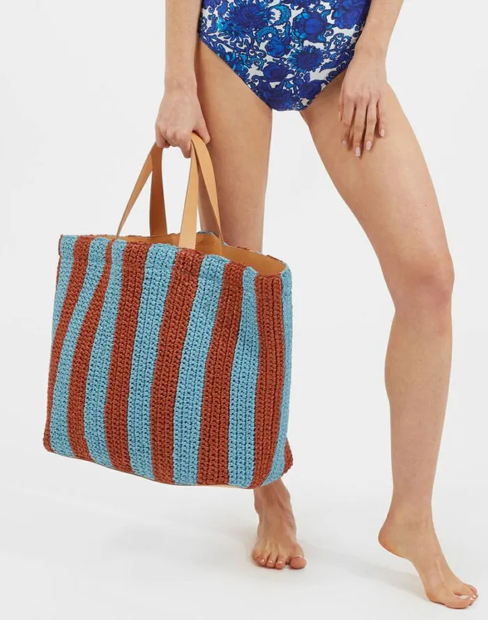 Ready To Wear Bags and Pochettes La Double J Riviera Tote Bicolore Turchese Ready To Wear Bags and Pochettes La Double J Riviera Tote Bicolore Turchese