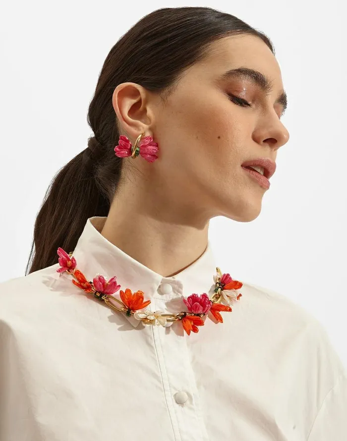 Ready To Wear Jewelry La Double J Flora Necklace Multicolor Rosaaranciobianco Ready To Wear Jewelry La Double J Flora Necklace Multicolor Rosaaranciobianco