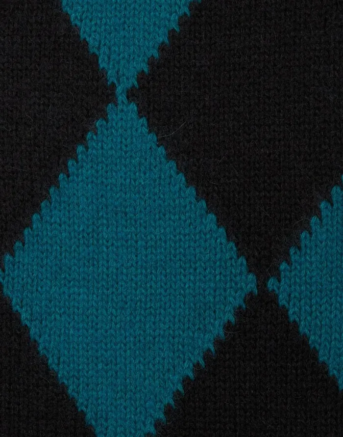 Ready To Wear Knitwear La Double J Argyle Gilet Black Green Ready To Wear Knitwear La Double J Argyle Gilet Black Green