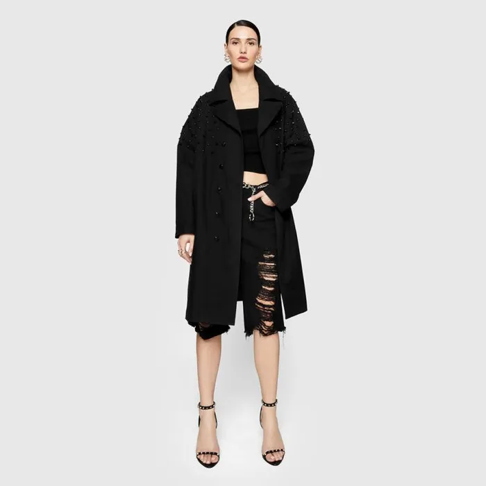 Rebecca Minkoff Outerwear Bowie Studded Trenchcoat True Black 8211 Clothing Rebecca Minkoff Outerwear Bowie Studded Trenchcoat True Black 8211 Clothing