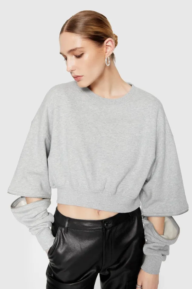 Rebecca Minkoff Tops Annie Zip Sleeve Sweatshirt Heather Grey 8211 Clothing Rebecca Minkoff Tops Annie Zip Sleeve Sweatshirt Heather Grey 8211 Clothing