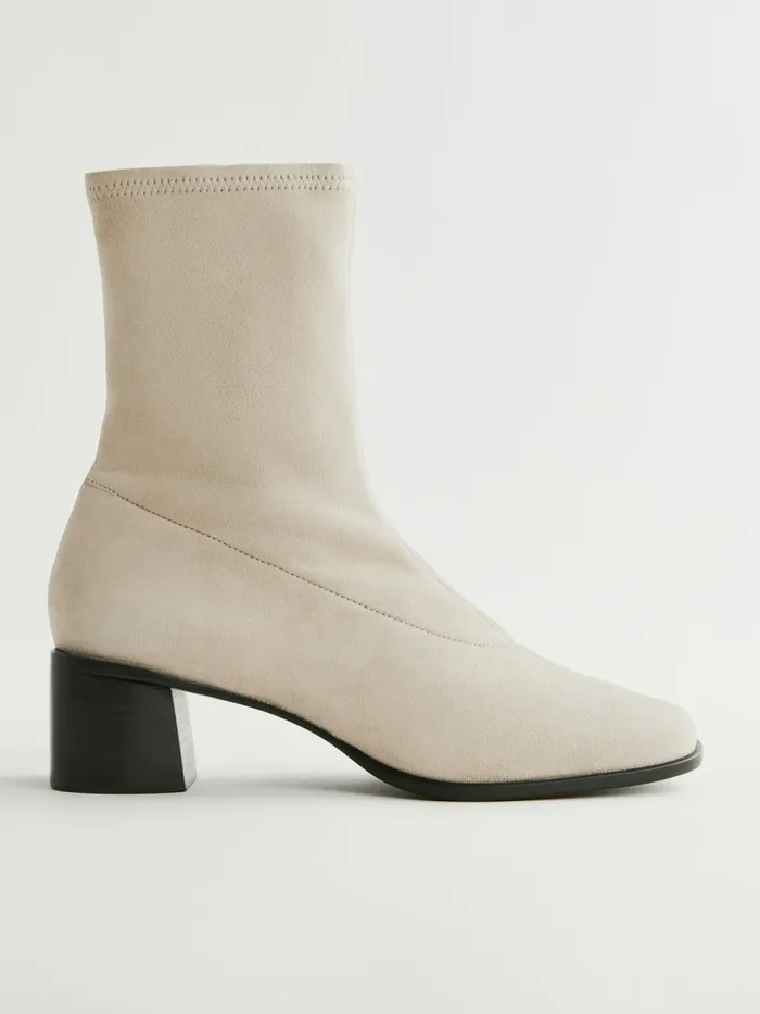 Reformation Boots Louie Stretch Sock Bootie Fawn Stretch Suede 8211 Women