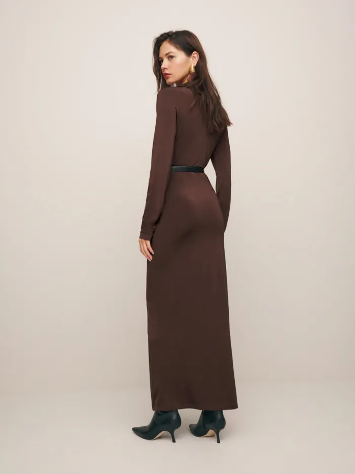 Reformation Dresses Adaline Knit Dress Cafe 8211 Women Reformation Dresses Adaline Knit Dress Cafe 8211 Women
