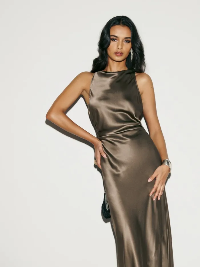 Reformation Dresses Anaiis Silk Dress Morel 8211 Women Reformation Dresses Anaiis Silk Dress Morel 8211 Women