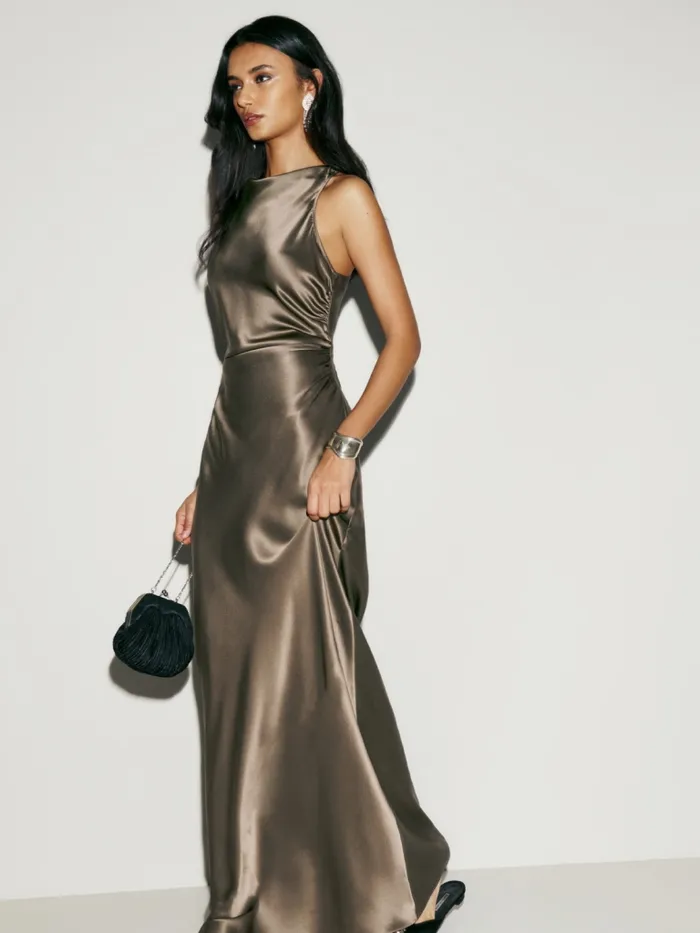 Reformation Dresses Anaiis Silk Dress Morel 8211 Women Reformation Dresses Anaiis Silk Dress Morel 8211 Women