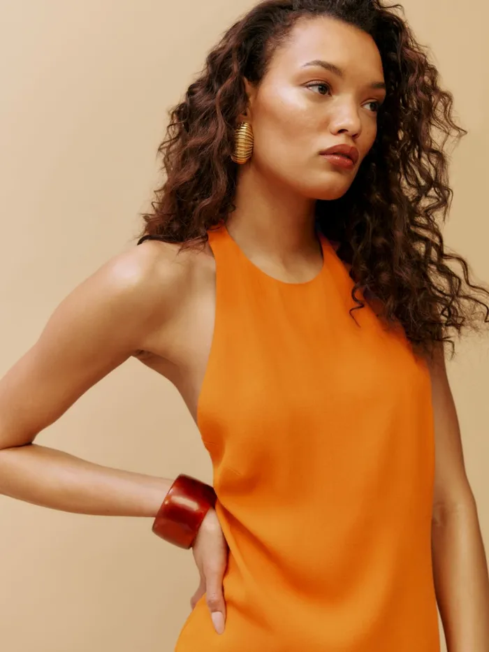 Reformation Dresses Avielle Dress Nectarine 8211 Women Reformation Dresses Avielle Dress Nectarine 8211 Women
