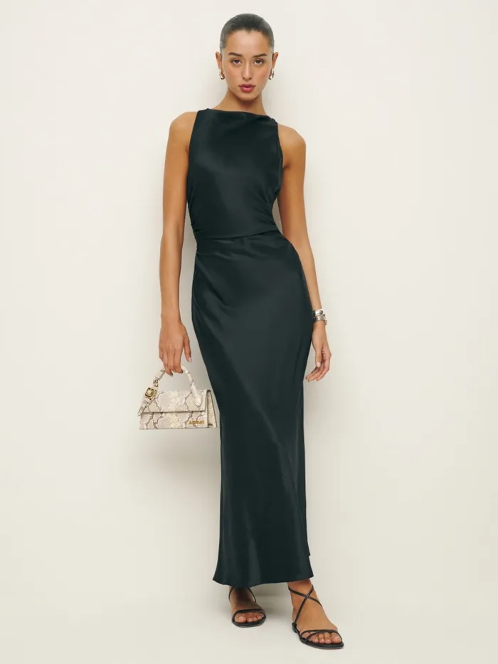 Reformation Dresses Casette Silk Dress Black 8211 Women