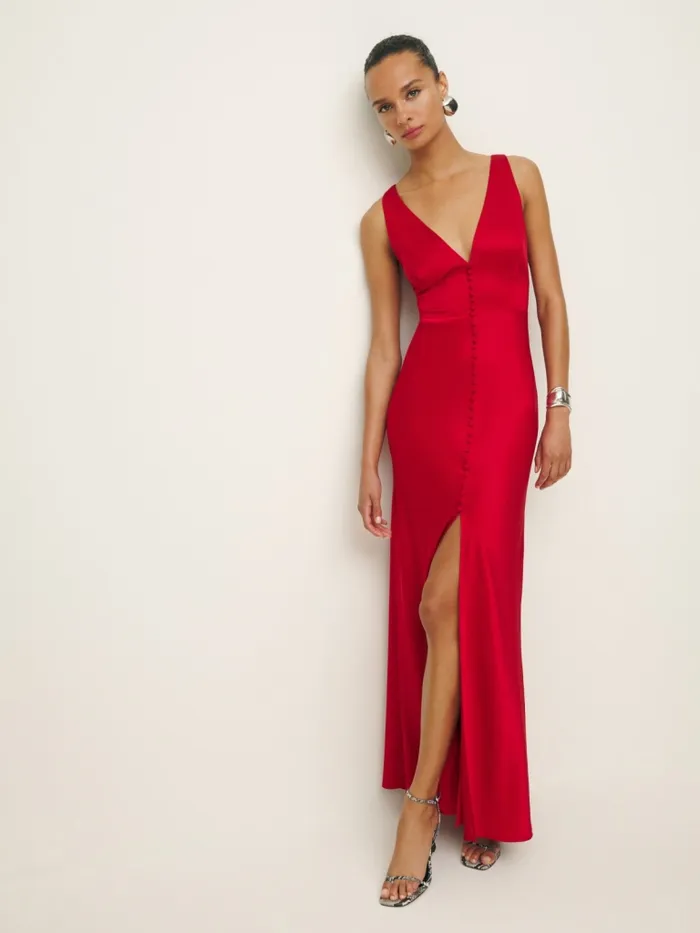 Reformation Dresses Elaina Satin Dress Lipstick 8211 Women Reformation Dresses Elaina Satin Dress Lipstick 8211 Women