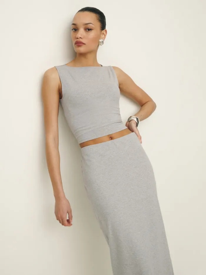 Reformation Dresses Elowen Knit Two Piece Heather Grey 8211 Women Reformation Dresses Elowen Knit Two Piece Heather Grey 8211 Women
