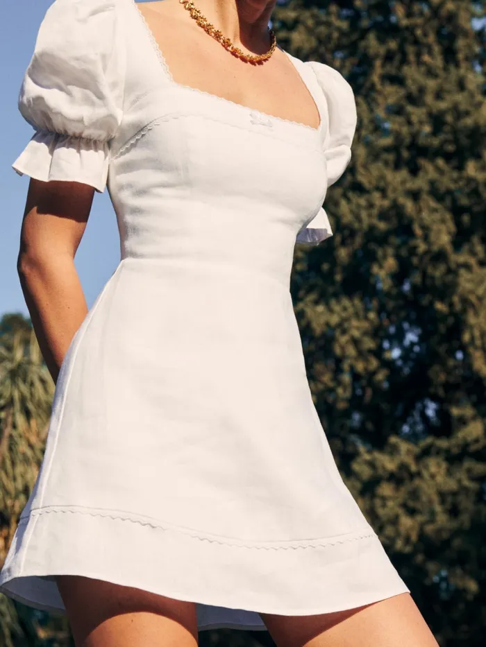 Reformation Dresses Evianna Linen Dress White 8211 Women