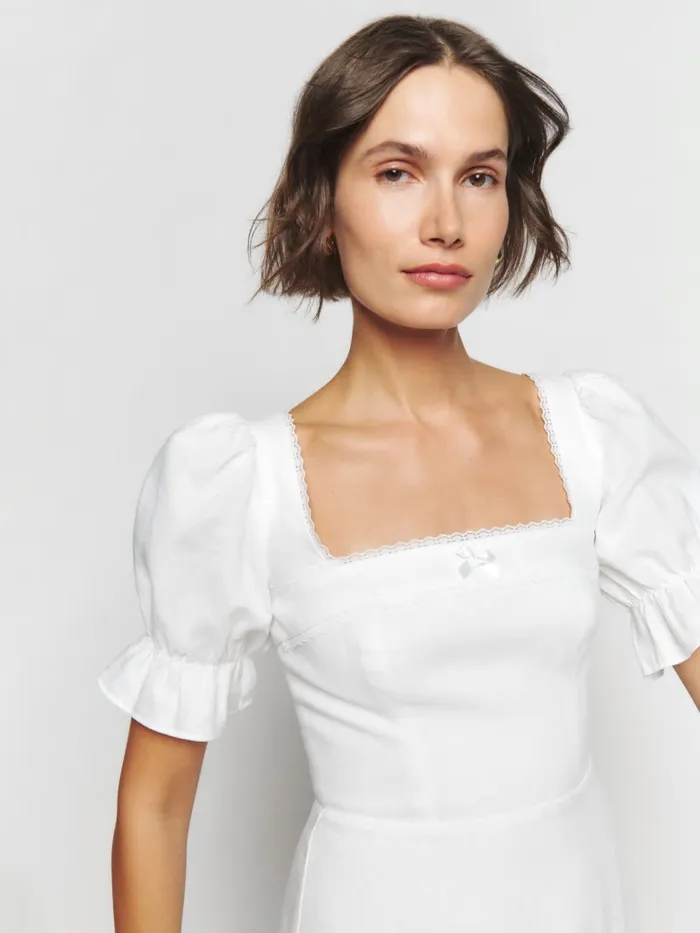 Reformation Dresses Evianna Linen Dress White 8211 Women Reformation Dresses Evianna Linen Dress White 8211 Women
