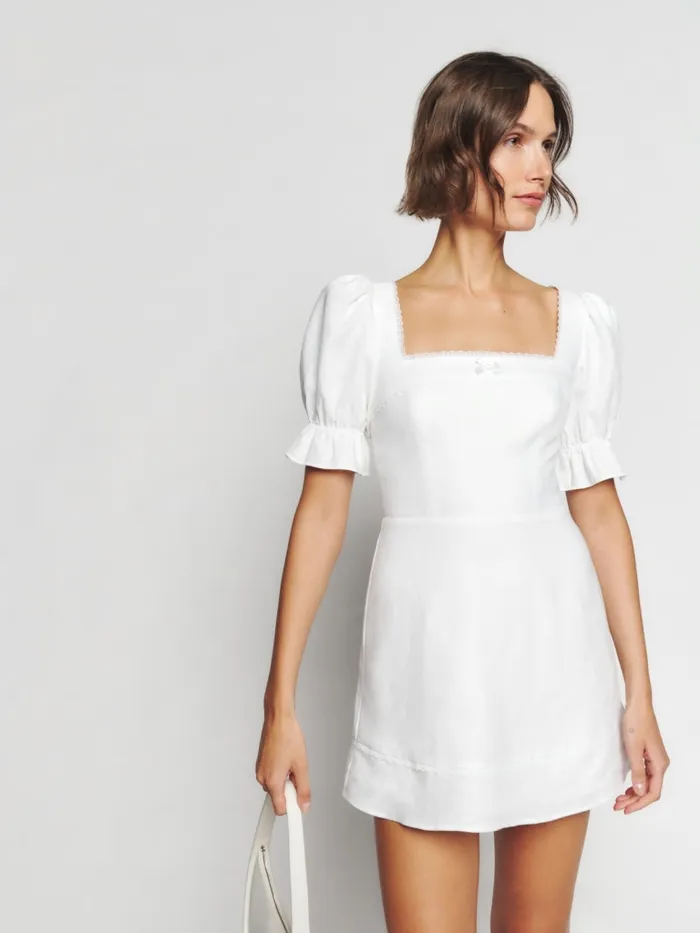 Reformation Dresses Evianna Linen Dress White 8211 Women Reformation Dresses Evianna Linen Dress White 8211 Women